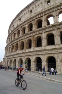 Jude rides around the Colosseum