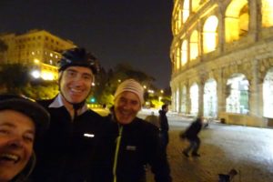 Jude, Marco and Bebo at the equally beautifully lit Colosseum, this was one of many selfies taken there as Jude just couldn't get it right!