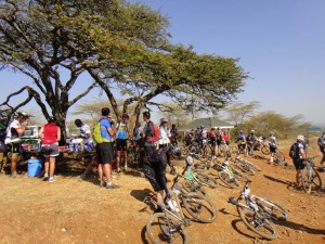 the busy waterstop at the Out of Africa lookout