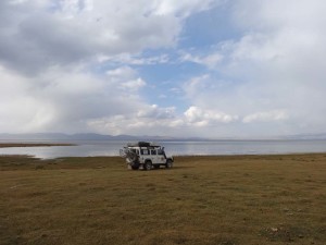 An amazing camp site on the edge of Son Kul without mozzies (pretty rare if you are near a lake in Mongolia).