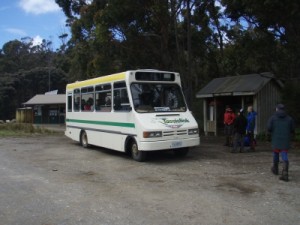 our shuttle bus back to Hobart