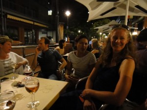drinks in the Belgian Beer Cafe with Karen, Nancy, Angelo and BB