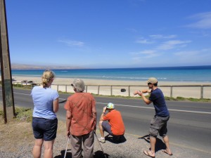 watching stage 5 in Aldinga Beach from Annie & Dick's place