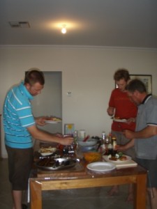 a yummy and well-deserved bbq at Mel's auntie's place in Angaston after the community ride