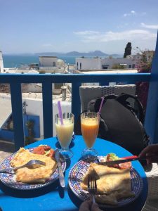 lunch in Sidi Bou Said, a suburb of Tunis at walking distance from La Marsa