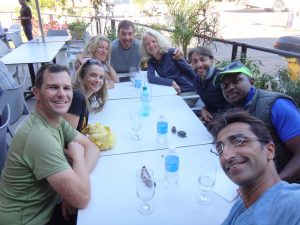 we all find a nice place to have a great lunch after the run - Jon, Jude, Mo, Steve, Anne-Marie, Hafiz, Mwai and Aneez