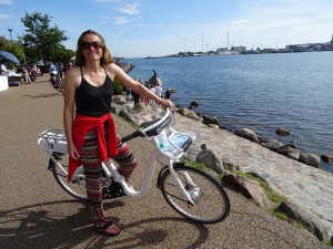 exploring Copenhagen with the city bikes with tablets