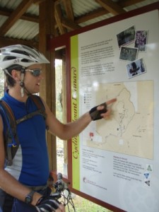 checking the map of the Mt Lennard mtb trails